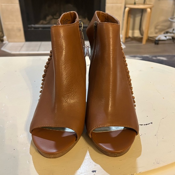 Reba Tan Leather Fringe Ankle Booties - Picture 5 of 7